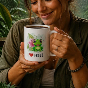 Tasse à café J'adore les Grenouilles