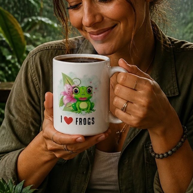 Tasse à café J'adore les Grenouilles (Créateur téléchargé)
