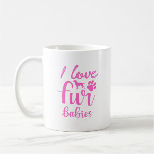 Tasse à café 'J'adore mes bébés à fourrure' pour a