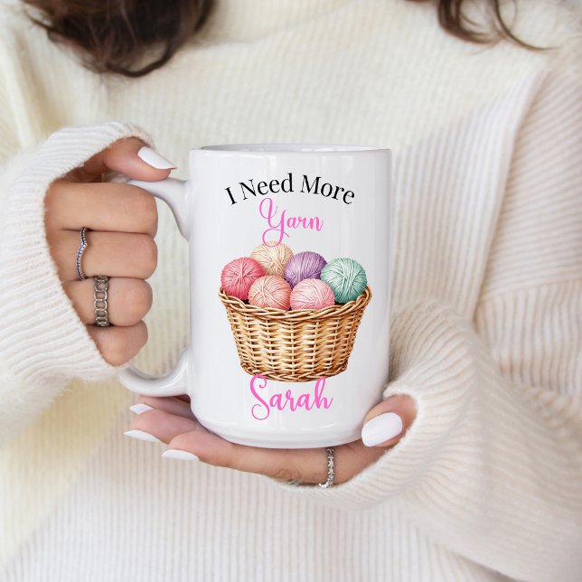 Tasse à café J'ai besoin de plus de fil (I need more yarn coffee mug. )