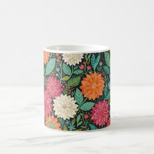 Tasse à café Jardin Papillons Dahlias Abstraits