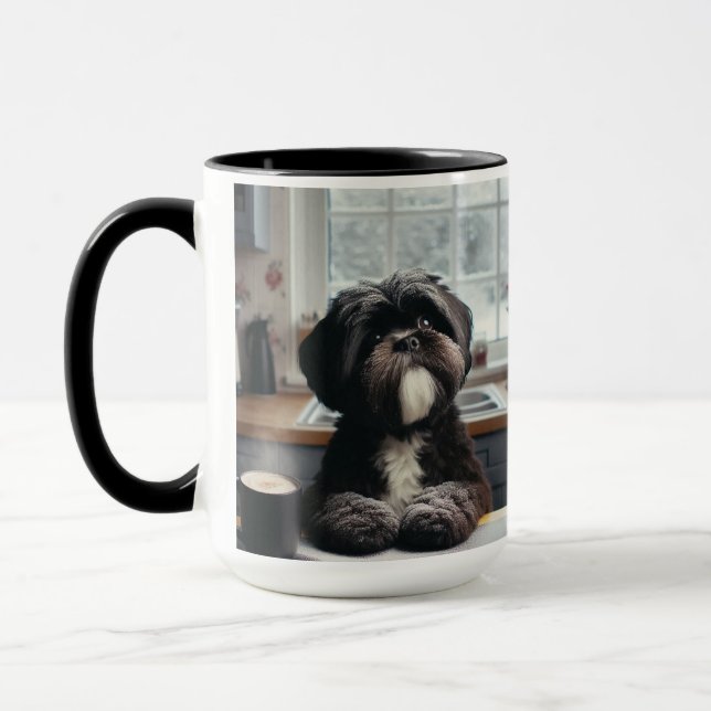 Tasse à café Je n'aime pas Noël pour Shih Tzu (Gauche)