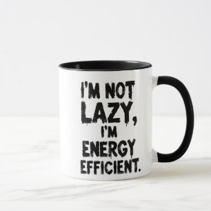 Tasse à café 'Je ne suis pas paresseux, je suis éc