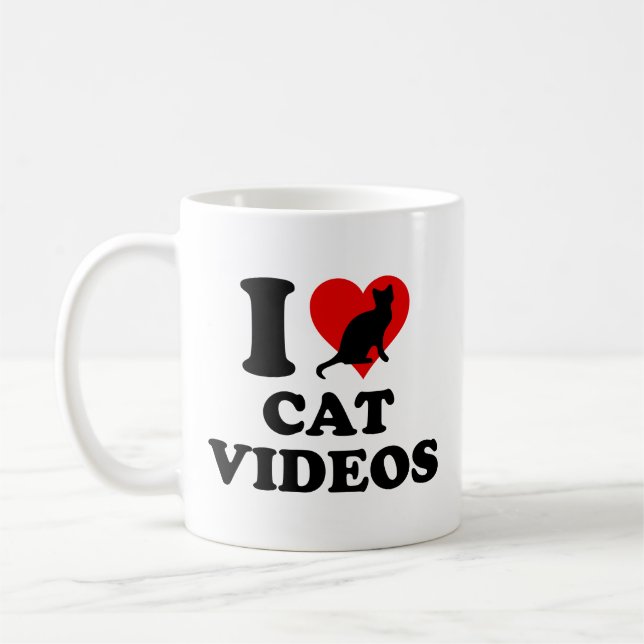 Tasse à café Je suis fan de vidéos de chats (Gauche)
