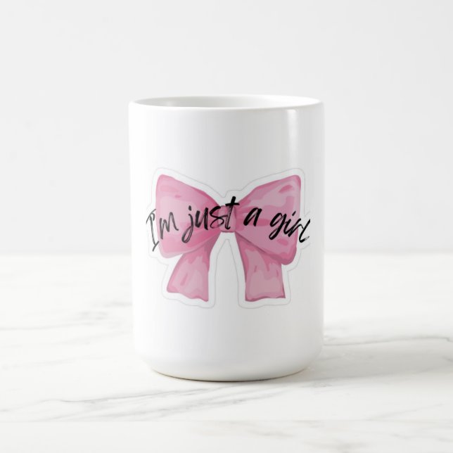 Tasse à café 'Je suis juste une fille' avec un nœu (Centre)