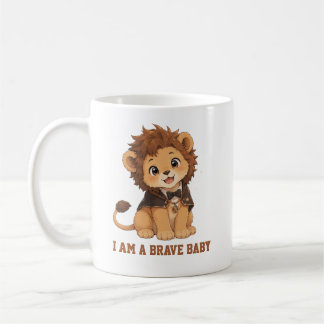 Tasse à café "Je suis un bébé courageux" avec un a
