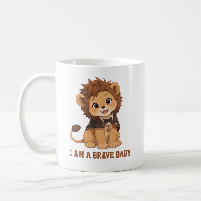 Tasse à café "Je suis un bébé courageux" avec un a (Gauche)