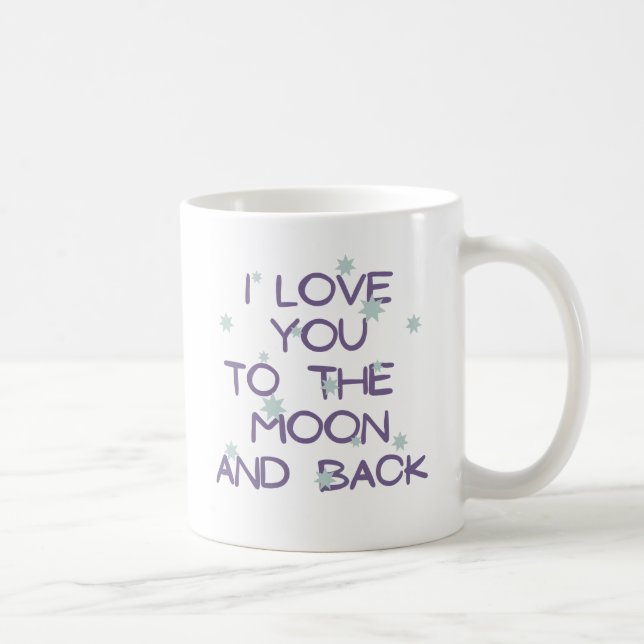 Tasse à café Je t'aime jusqu'à la Lune et retour (Droite)