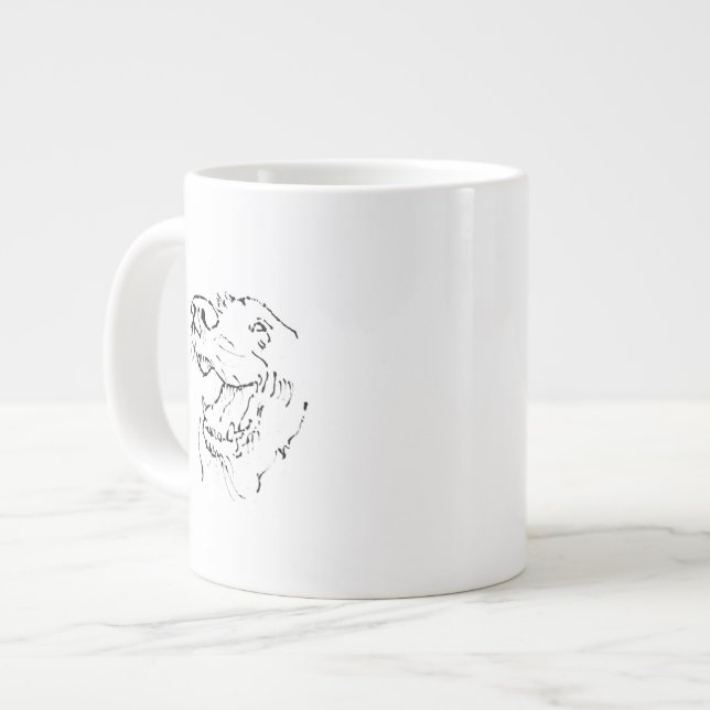 Tasse à café Joyeux Golden Retriever Illustration  (Devant gauche)