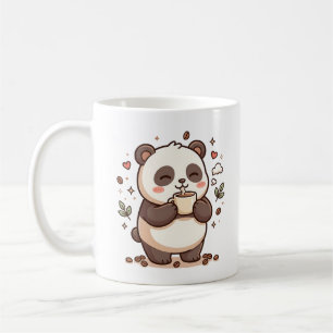 Tasse à café Kawaii Panda, illustration d'art de p