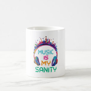 Tasse à café « La musique est ma santé mentale »