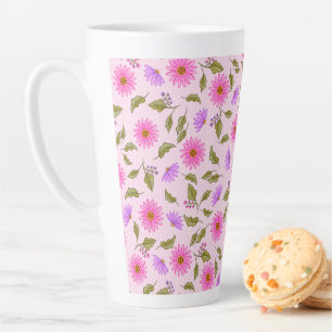 Tasse à café Latte Fleur Rose en Dentelle de Pisse