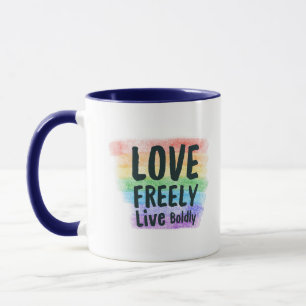Tasse à café LGBTQ+ Fierté Coupe d'amour arc-en-ci