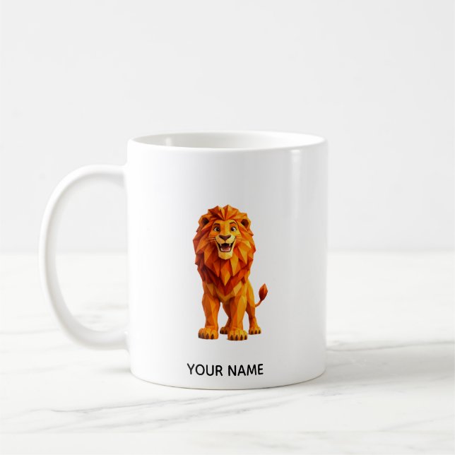 Tasse à café Lion Géométrique Low Poly (Gauche)