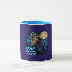 Tasse à café Loup Guerrier Solitaire