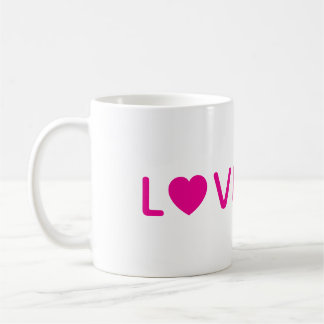 Tasse à café Love Heart | Cadeau rose mignon