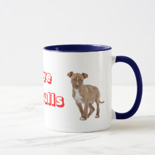 Tasse à café Love Pitbull chiot