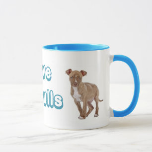Tasse à café Love Pitbull chiot