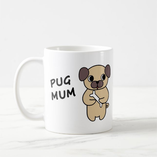 Tasse à café MAMAN CHIEN CARLIN (Gauche)