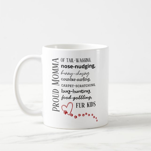 Tasse à café Maman de chat et chien fière (Gauche)