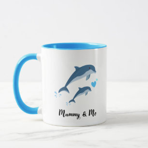 Tasse à café Maman et bébé dauphin mignon