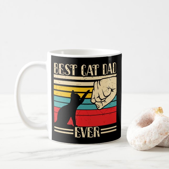 Tasse à café Meilleur Papa Chat du Monde (Avec donut)