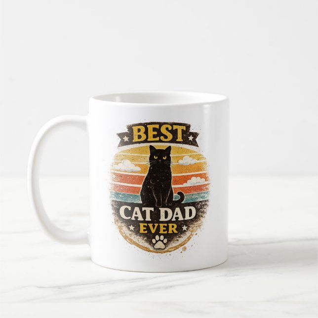 Tasse à café Meilleur Papa Chat du Monde | Cadeau  (Gauche)