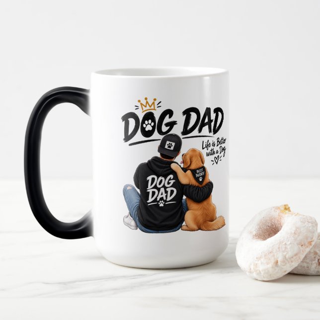 Tasse à café Meilleur Papa Chien Retriever Doré (Avec donut)
