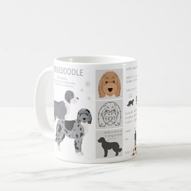 Tasse à café mélange de chien Aussiedoodle (Devant gauche)