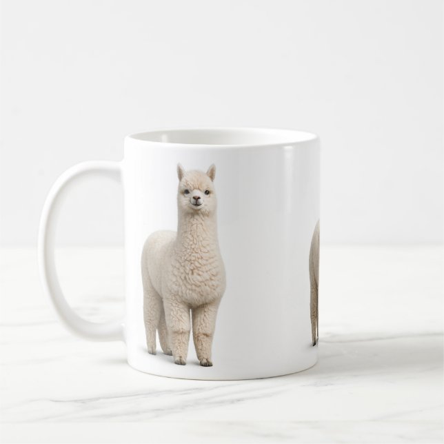 Tasse à café Mignonne Alpaga | Cadeau d'animal Lam (Gauche)