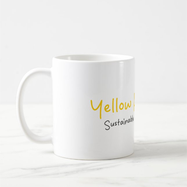 Tasse à café mignonne avec citation Yellow Power (Gauche)