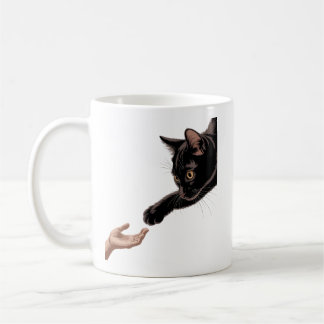 Tasse à café Minimal Black Cat & Human Connection
