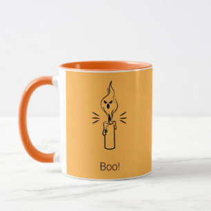 Tasse à café minimale fantôme hanté bougie Boo