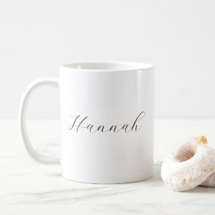 Tasse à café minimaliste noir et blanc avec nom
