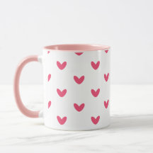 Tasse à café moderne à motif de cœurs roses doux