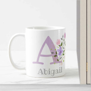 Tasse à café Monogramme & prénom Abigail