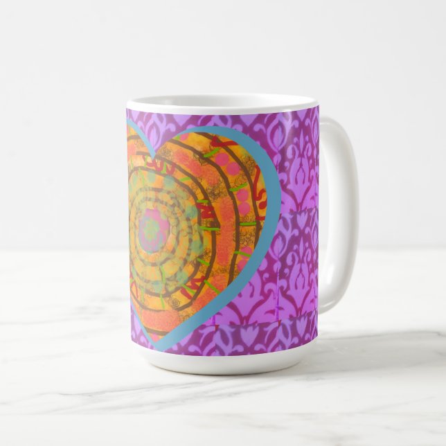 Tasse à café motif cœur aztèque (Devant droit)