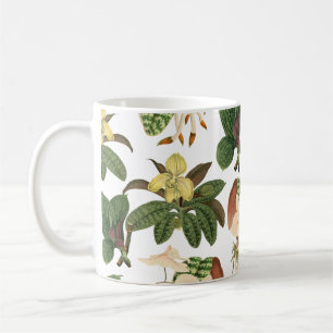 Tasse à café motif de maison exotique plante