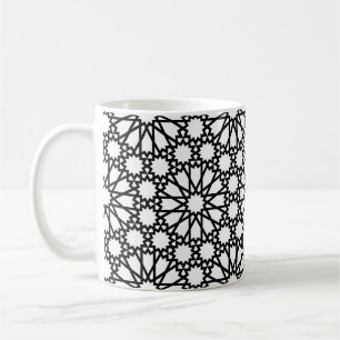 Tasse à café - Motif étoile noir et blanc