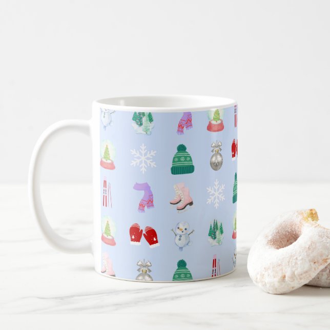 Tasse à café motif hiver/Noël (310 ml) (Avec donut)