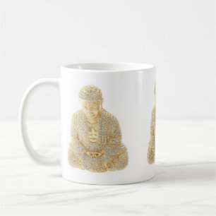 Tasse à café Mug  Bouddha asiatique Rhinestone Or