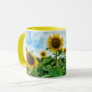 Tasse à café Mug Fleur Art Jaune Tournesol