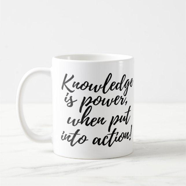 Tasse à café Mug « Le savoir est pouvoir » (Gauche)