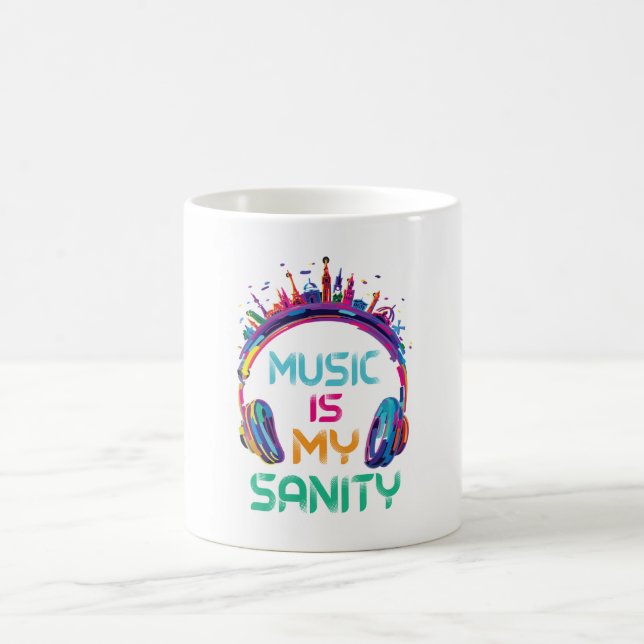Tasse à café Musique Est Ma Sanité (Centre)
