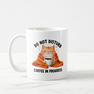 Tasse à café 'Ne pas déranger' avec chat