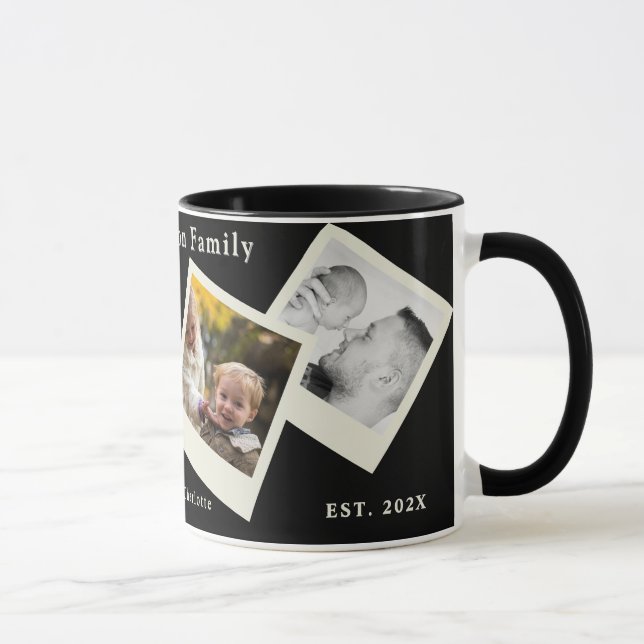 Tasse à café noire avec collage de 4 photos - Souv (Droite)