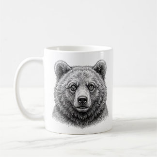 Tasse à café noire Ourson Brun