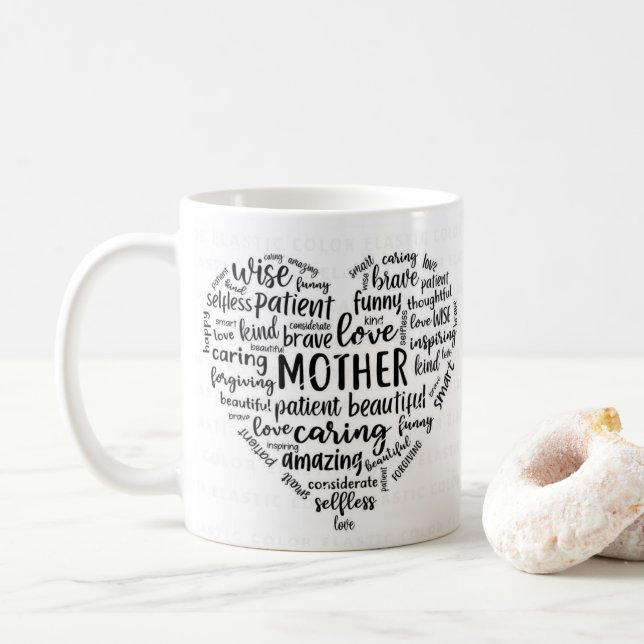 Tasse à café nuage monde mère - Beau, attentionné, (Avec donut)