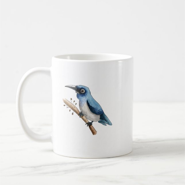 Tasse à café Oiseau Bleu sur une Branche (Gauche)