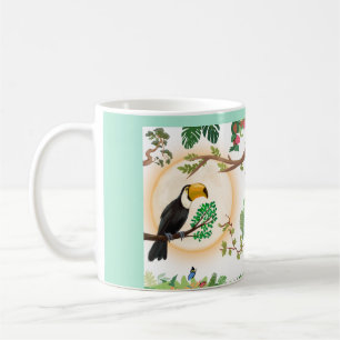 Tasse à café Oiseau Toucan Tropical & Feuilles de